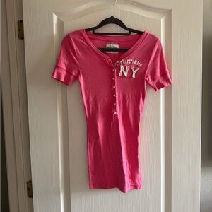 Abercrombie Pink Henley Tee
